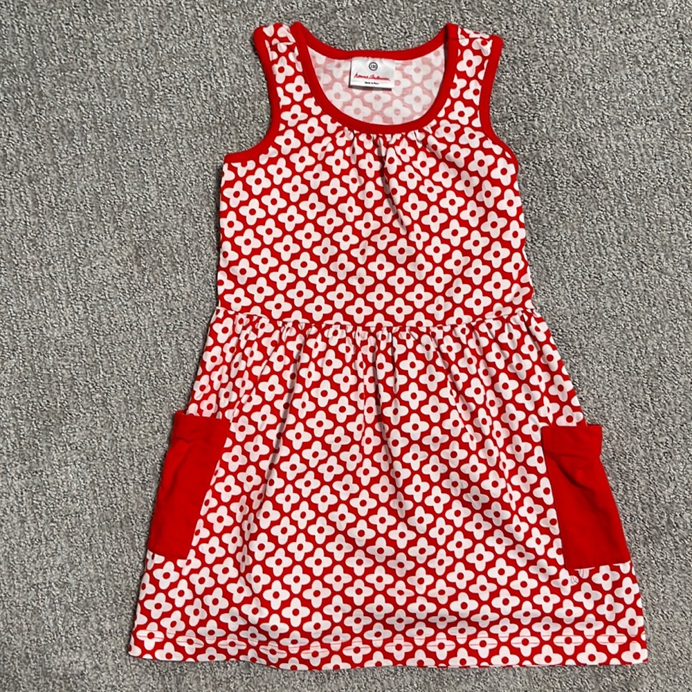 Hanna Andersson red floral dress Sz 5T